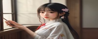 Lofter芙宁娜CP向同人画师作品，芙宁娜与旅行者温馨互动场景，粉紫色调，情感细腻